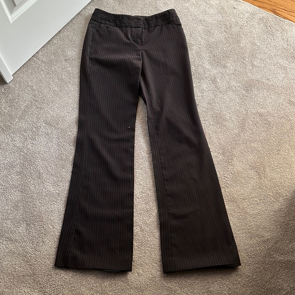 Black with red pin stripes